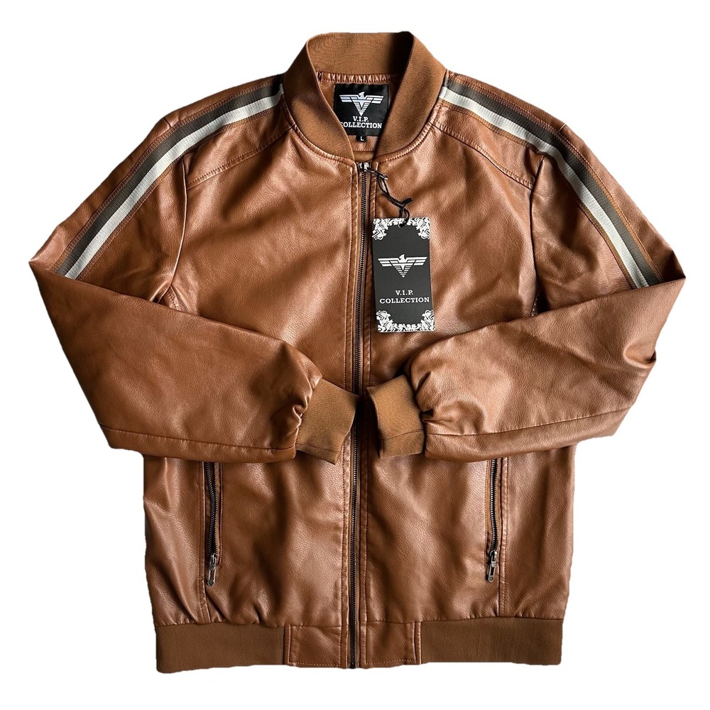 VIP Collection Men Italian Fashion Brown Suede Jacket. $169 Men's Size XL